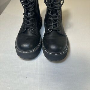 Black Lace-Up Combat Boots